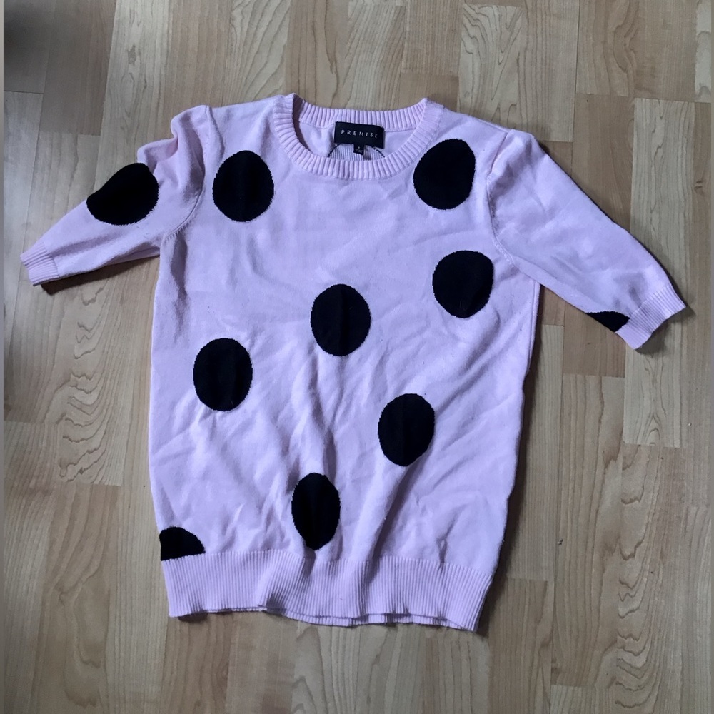 Pink polka dot sweater